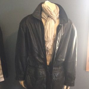 Andrew Marc New York Large/Bck Leather Coat